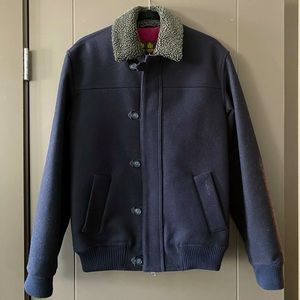 Barbour Wool Bomber Jacket - Size Small